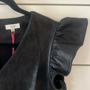 NWT Voy Faux Suede Ruffle Wrapped Dress Size M